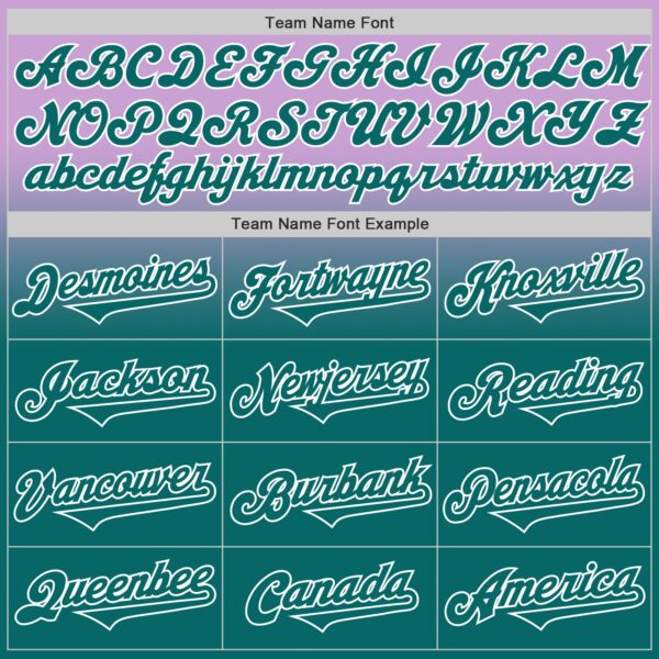 Custom Light Purple Teal-White Authentic Fade Fashion Baseball Jersey