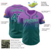 Custom Medium Purple Teal-White Authentic Fade Fashion Baseball Jersey