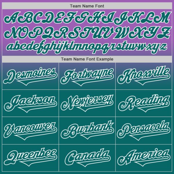 Custom Medium Purple Teal-White Authentic Fade Fashion Baseball Jersey
