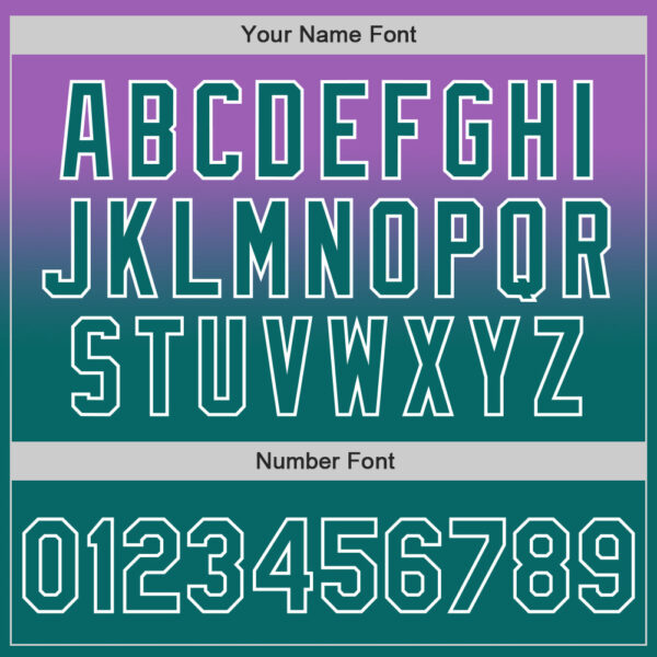 Custom Medium Purple Teal-White Authentic Fade Fashion Baseball Jersey