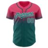 Custom Neon Pink Teal-White Authentic Fade Fashion Baseball Jersey