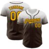 Custom White Gold-Brown Authentic Fade Fashion Baseball Jersey