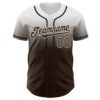 Custom White Brown Authentic Fade Fashion Baseball Jersey