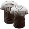 Custom White Brown Authentic Fade Fashion Baseball Jersey
