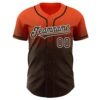 Custom Orange Brown-White Authentic Fade Fashion Baseball Jersey