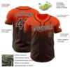 Custom Orange Brown-White Authentic Fade Fashion Baseball Jersey