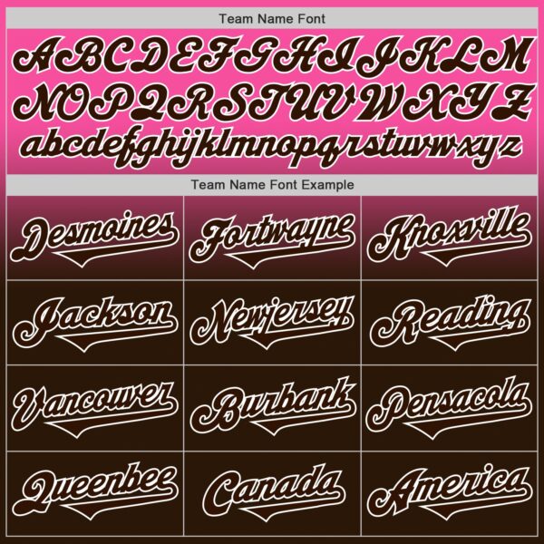 Custom Pink Brown-White Authentic Fade Fashion Baseball Jersey