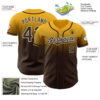 Custom Gold Brown-White Authentic Fade Fashion Baseball Jersey
