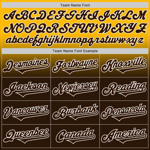 Custom Gold Brown-White Authentic Fade Fashion Baseball Jersey