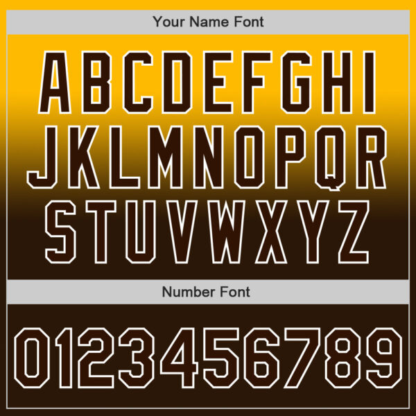 Custom Gold Brown-White Authentic Fade Fashion Baseball Jersey