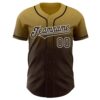 Custom Old Gold Brown-White Authentic Fade Fashion Baseball Jersey