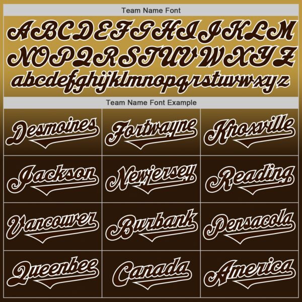 Custom Old Gold Brown-White Authentic Fade Fashion Baseball Jersey