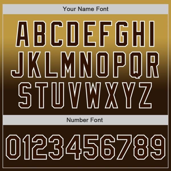 Custom Old Gold Brown-White Authentic Fade Fashion Baseball Jersey