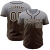 Custom Gray Brown-White Authentic Fade Fashion Baseball Jersey