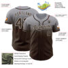 Custom Gray Brown-White Authentic Fade Fashion Baseball Jersey