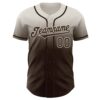 Custom Cream Brown Authentic Fade Fashion Baseball Jersey