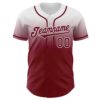 Custom White Crimson Authentic Fade Fashion Baseball Jersey