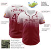 Custom White Crimson Authentic Fade Fashion Baseball Jersey