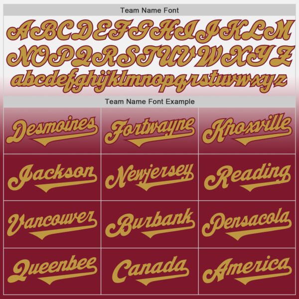 Custom White Old Gold-Crimson Authentic Fade Fashion Baseball Jersey