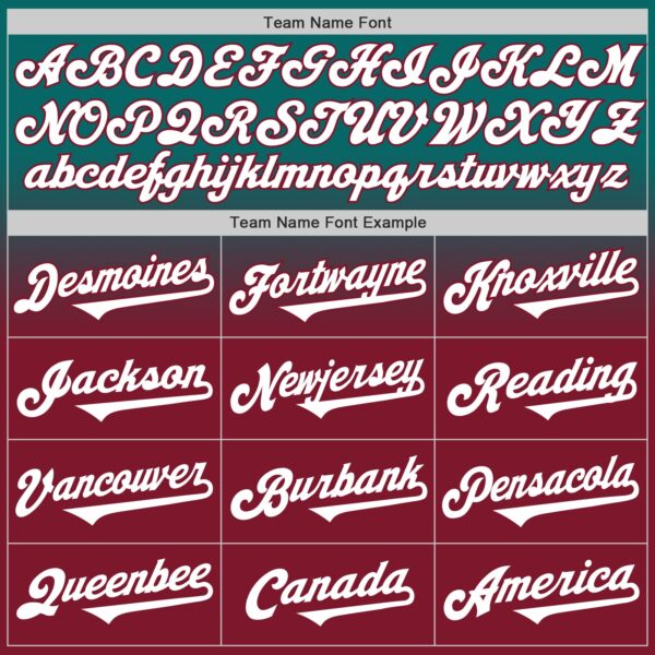 Custom Teal White-Crimson Authentic Fade Fashion Baseball Jersey