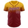 Custom Gold Crimson-White Authentic Fade Fashion Baseball Jersey