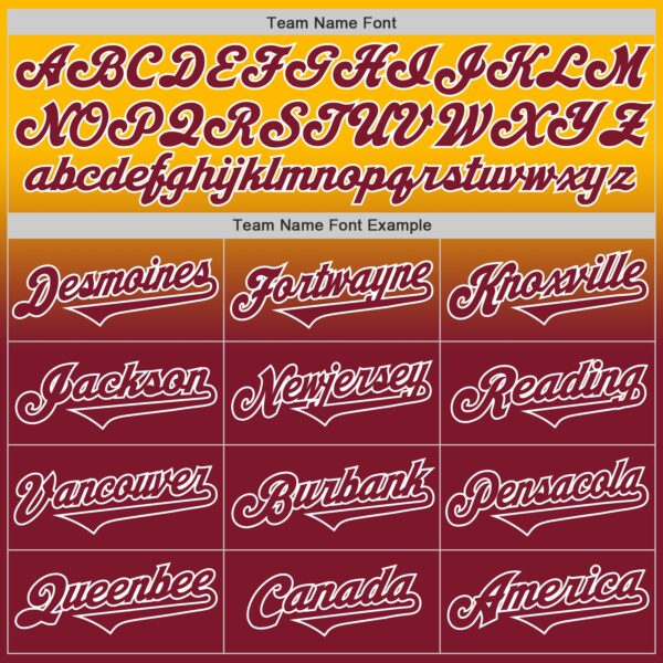 Custom Gold Crimson-White Authentic Fade Fashion Baseball Jersey