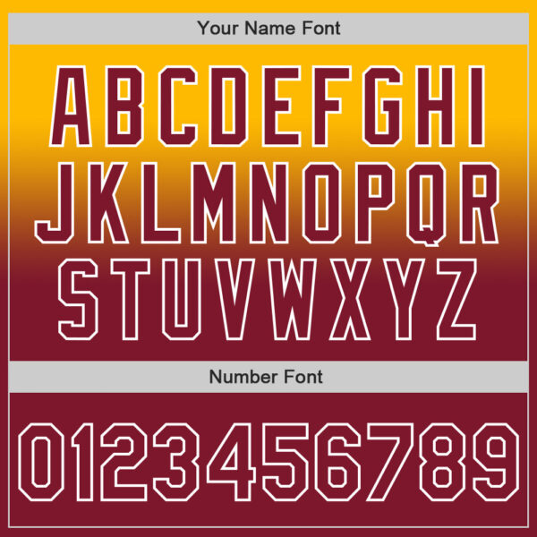 Custom Gold Crimson-White Authentic Fade Fashion Baseball Jersey