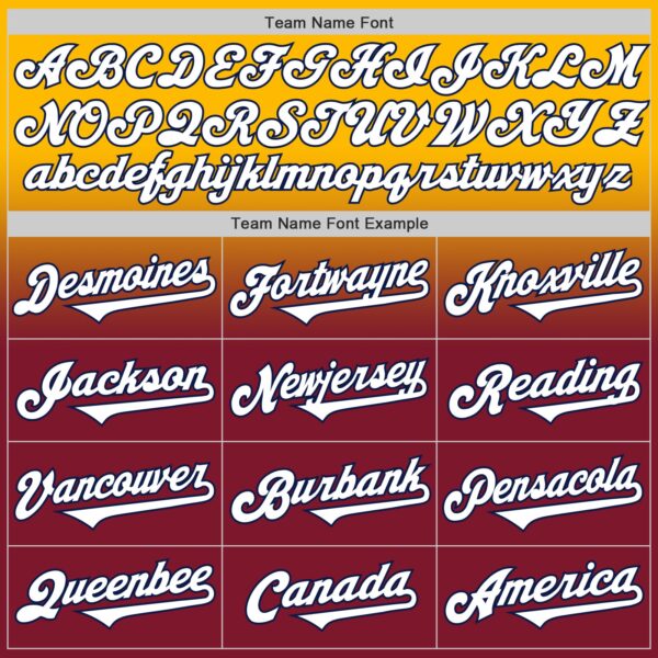 Custom Gold White Crimson-Navy Authentic Fade Fashion Baseball Jersey