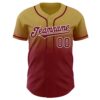 Custom Old Gold Crimson-White Authentic Fade Fashion Baseball Jersey