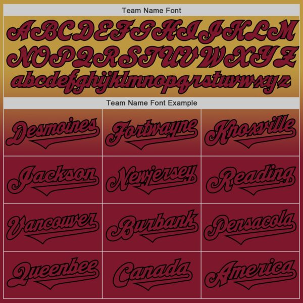 Custom Old Gold Crimson-Black Authentic Fade Fashion Baseball Jersey