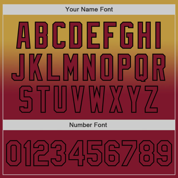 Custom Old Gold Crimson-Black Authentic Fade Fashion Baseball Jersey