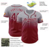 Custom Gray Crimson-White Authentic Fade Fashion Baseball Jersey