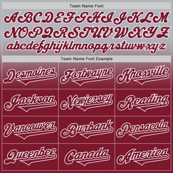 Custom Gray Crimson-White Authentic Fade Fashion Baseball Jersey