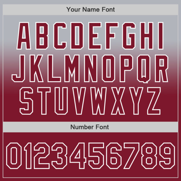 Custom Gray Crimson-White Authentic Fade Fashion Baseball Jersey