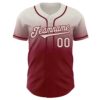 Custom Cream Crimson Authentic Fade Fashion Baseball Jersey