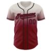 Custom Cream Crimson-Black Authentic Fade Fashion Baseball Jersey