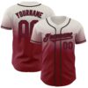 Custom Cream Crimson-Black Authentic Fade Fashion Baseball Jersey