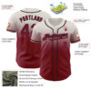 Custom Cream Crimson-Black Authentic Fade Fashion Baseball Jersey