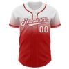 Custom White Red Authentic Fade Fashion Baseball Jersey