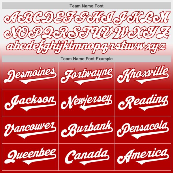 Custom White Red Authentic Fade Fashion Baseball Jersey