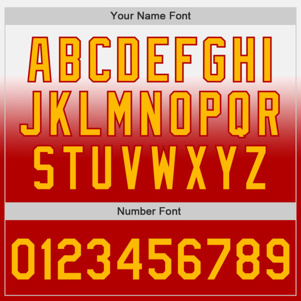 Custom White Gold-Red Authentic Fade Fashion Baseball Jersey