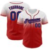 Custom White Royal-Red Authentic Fade Fashion Baseball Jersey
