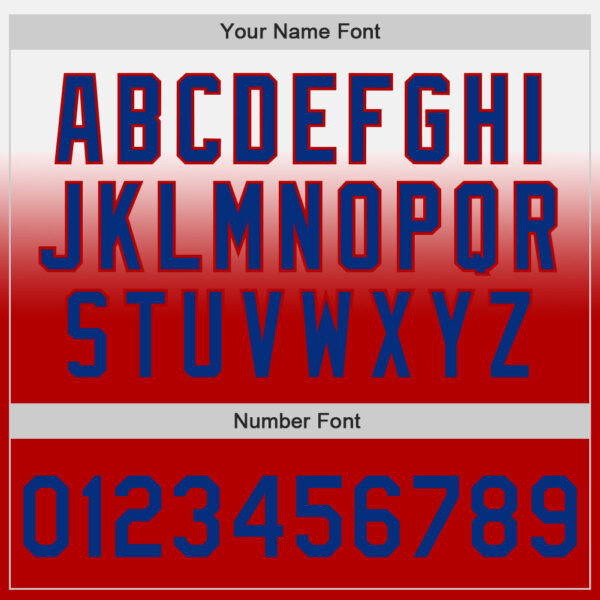 Custom White Royal-Red Authentic Fade Fashion Baseball Jersey