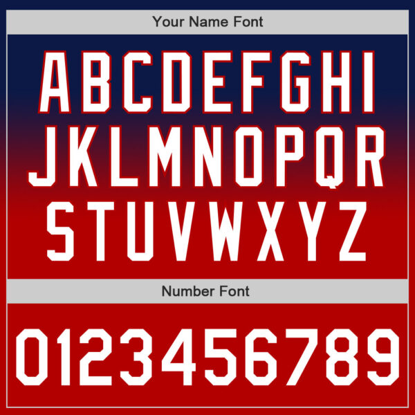 Custom Navy White-Red Authentic Fade Fashion Baseball Jersey