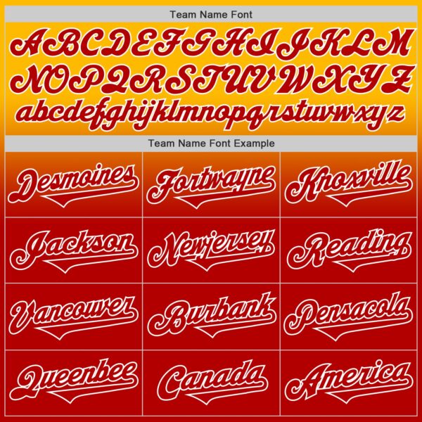 Custom Gold Red-White Authentic Fade Fashion Baseball Jersey