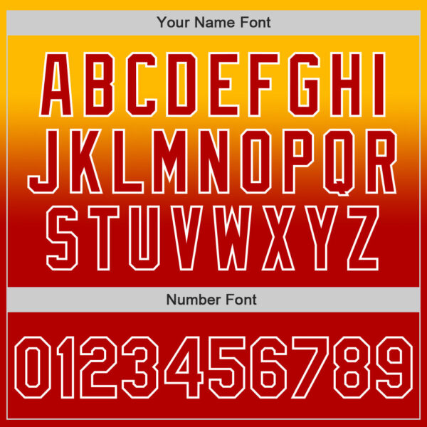 Custom Gold Red-White Authentic Fade Fashion Baseball Jersey