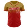 Custom Old Gold Red-White Authentic Fade Fashion Baseball Jersey