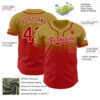 Custom Old Gold Red-White Authentic Fade Fashion Baseball Jersey