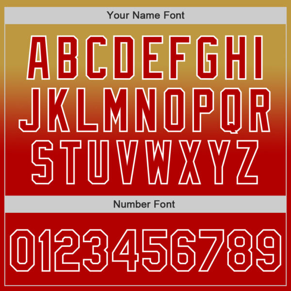 Custom Old Gold Red-White Authentic Fade Fashion Baseball Jersey