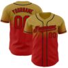 Custom Old Gold Red-Black Authentic Fade Fashion Baseball Jersey